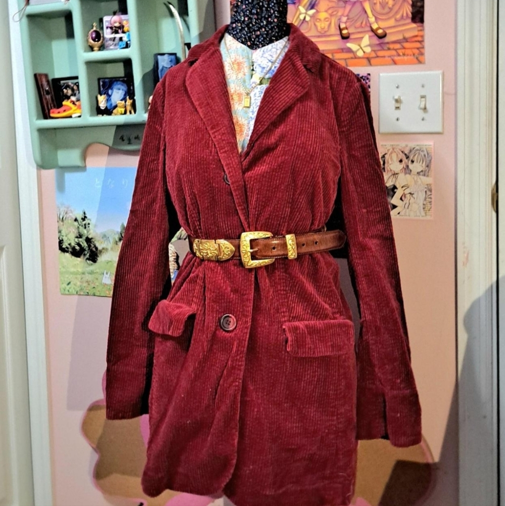 J Jill Red Corduroy Blazer